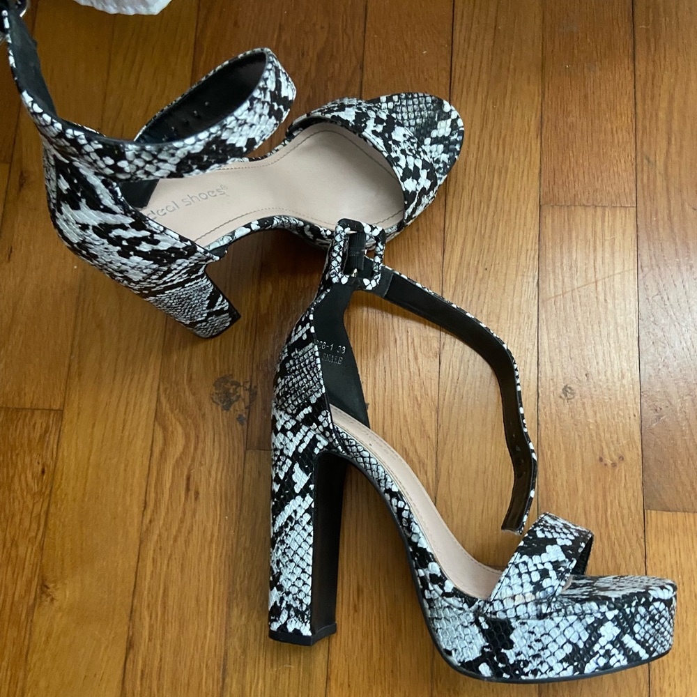 Platform snakeskin heels